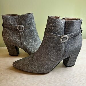 Silver sparkly ankle boots